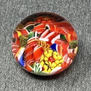 Mini Murano Style Hand Blown Art Glass Millefiori Paperweight Dome 1 Inch Unique